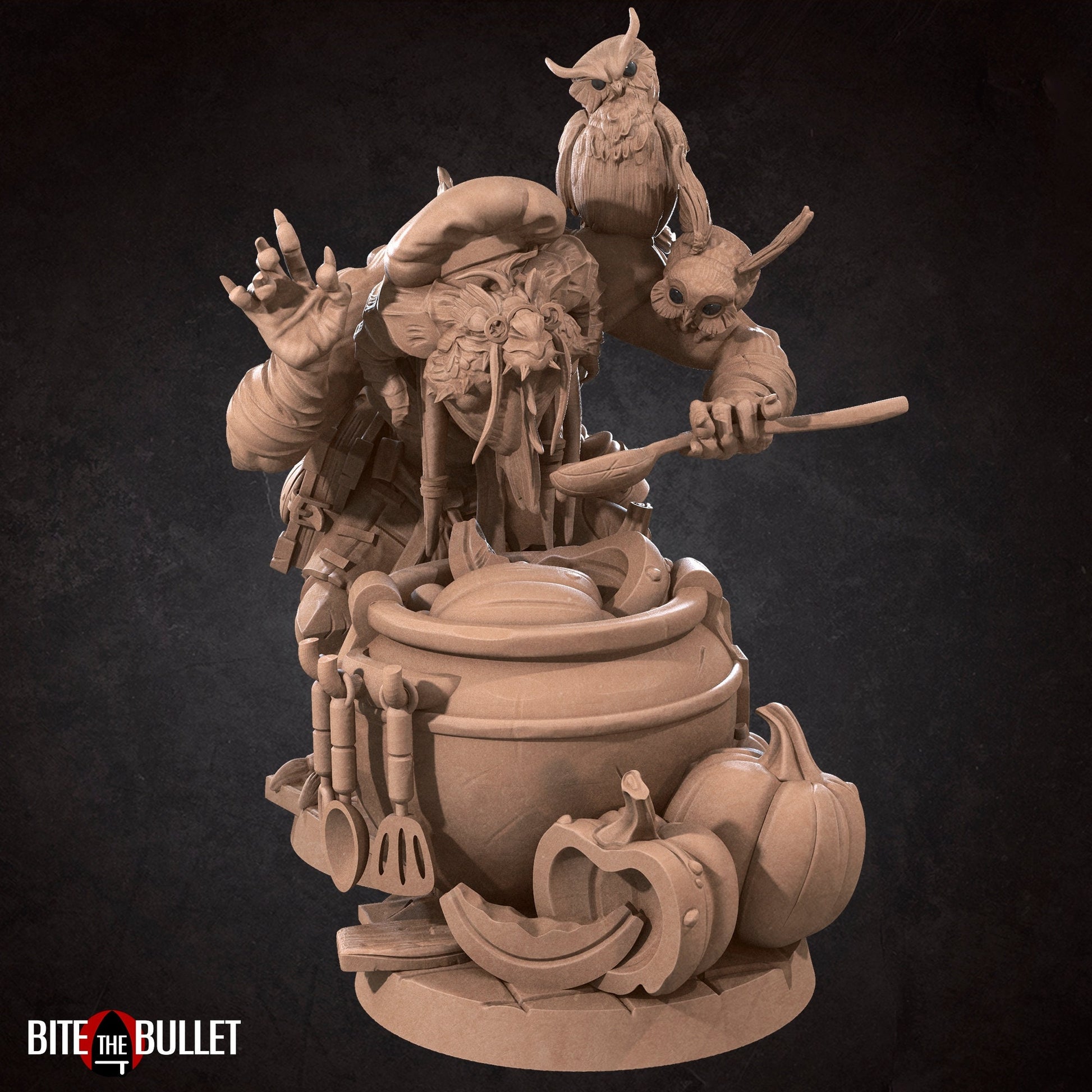 Dragonborn Cook, Ramsak | TABLETOP SCALE | D&D TTRPG Miniature | Bite the Bullet | Unpainted, Unplated Resin 8k