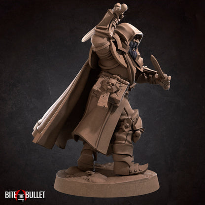 Human Battle Cleric, Robert | TABLETOP SCALE | D&D TTRPG Miniature | Bite the Bullet | Unpainted, Unplated Resin 8k