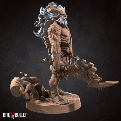 Tempest, Water Genasi | TABLETOP SCALE | D&D TTRPG Miniature | Bite the Bullet | Unpainted, Unplated Resin 8k