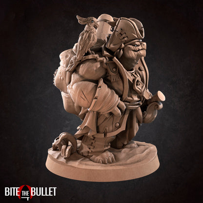 Tortle Pirate | TABLETOP SCALE | D&D TTRPG Miniature | Bite the Bullet | Unpainted, Unplated Resin 8k