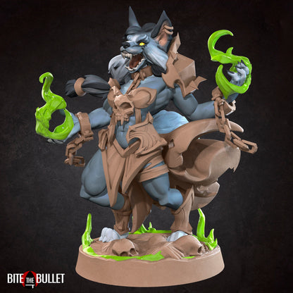 Werewolf Warlock | TABLETOP SCALE | D&D TTRPG Miniature | Bite the Bullet | Unpainted, Unplated Resin 8k