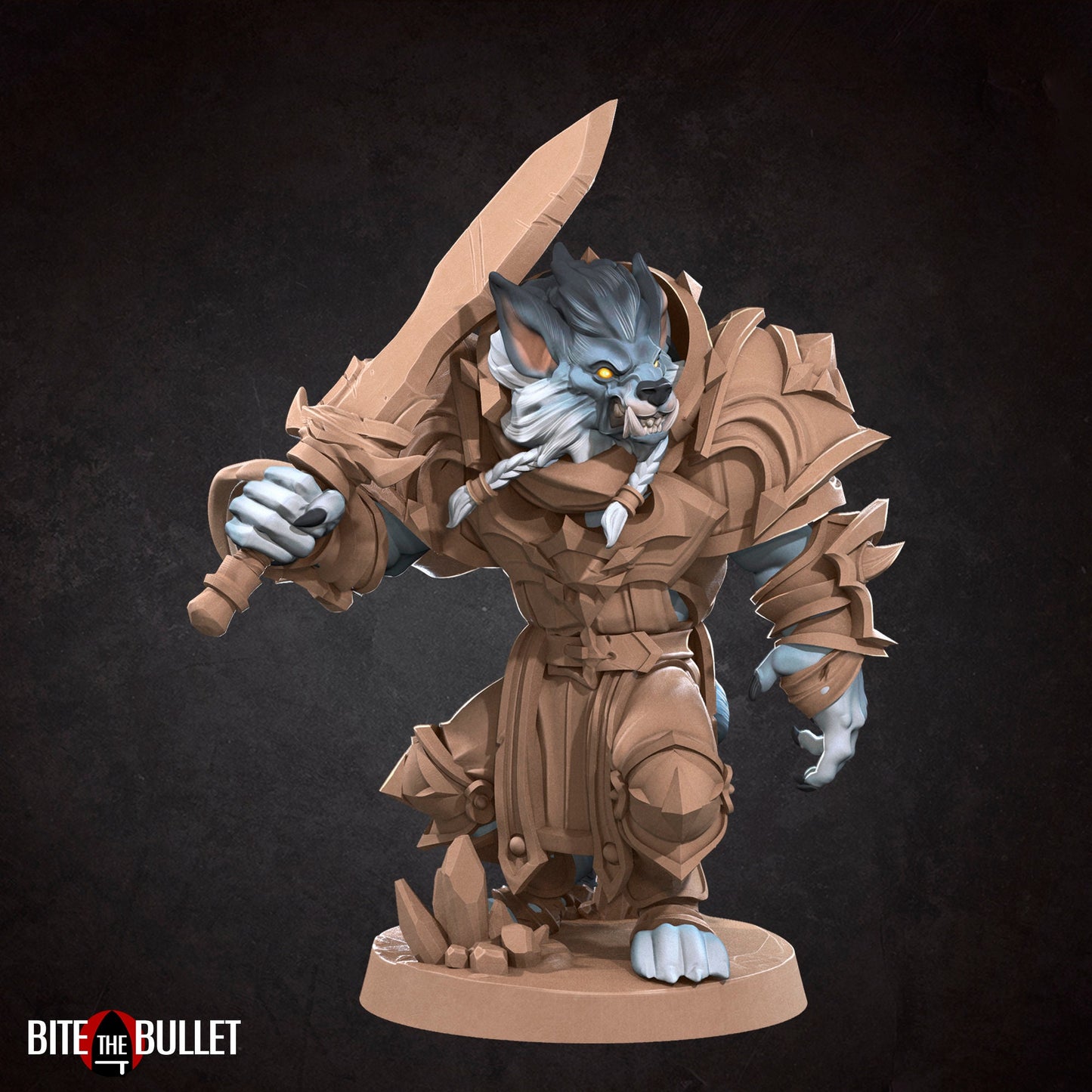 Werewolf Warrior | TABLETOP SCALE | D&D TTRPG Miniature | Bite the Bullet | Unpainted, Unplated Resin 8k