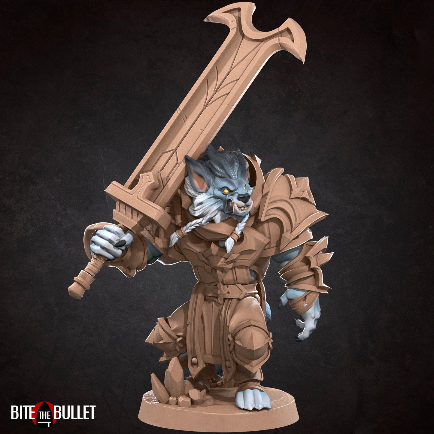Werewolf Warrior | TABLETOP SCALE | D&D TTRPG Miniature | Bite the Bullet | Unpainted, Unplated Resin 8k