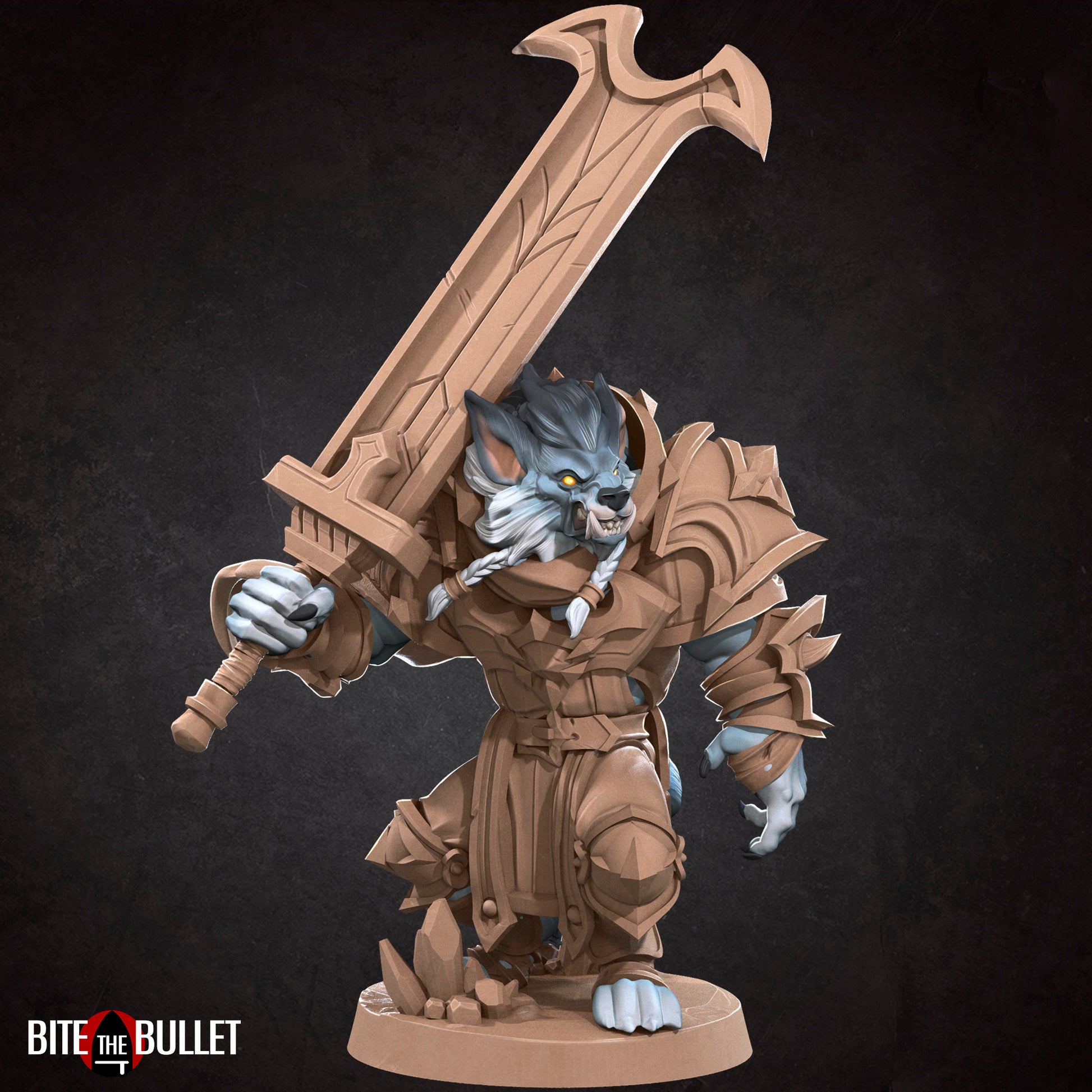 Werewolf Warrior | TABLETOP SCALE | D&D TTRPG Miniature | Bite the Bullet | Unpainted, Unplated Resin 8k
