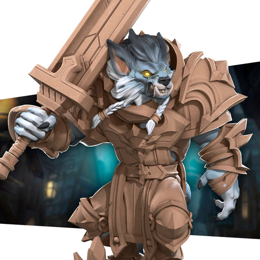 Werewolf Warrior | TABLETOP SCALE | D&D TTRPG Miniature | Bite the Bullet | Unpainted, Unplated Resin 8k