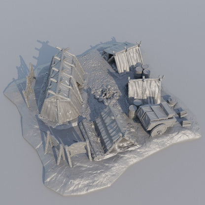 Adventurer's Campsite | D&D TTRPG Wargame Terrain Playable 3D Printed Building | MiniatureLand