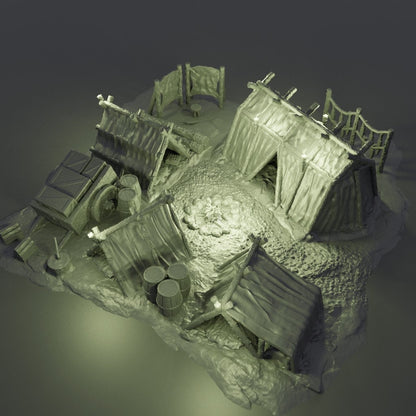 Adventurer's Campsite | D&D TTRPG Wargame Terrain Playable 3D Printed Building | MiniatureLand