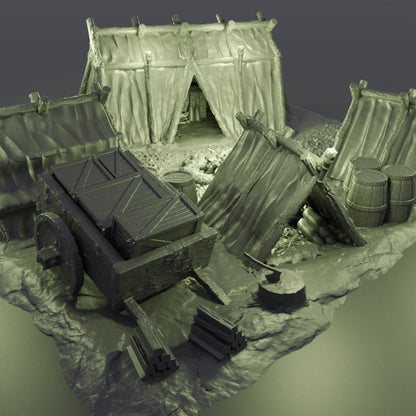 Adventurer's Campsite | D&D TTRPG Wargame Terrain Playable 3D Printed Building | MiniatureLand