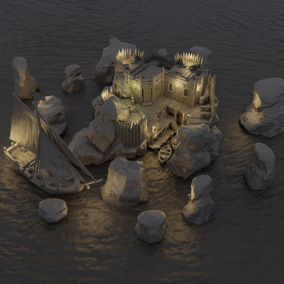 Small Pirate Cove | D&D TTRPG Playable 3D Printed Building Terrain Scenery | MiniatureLand