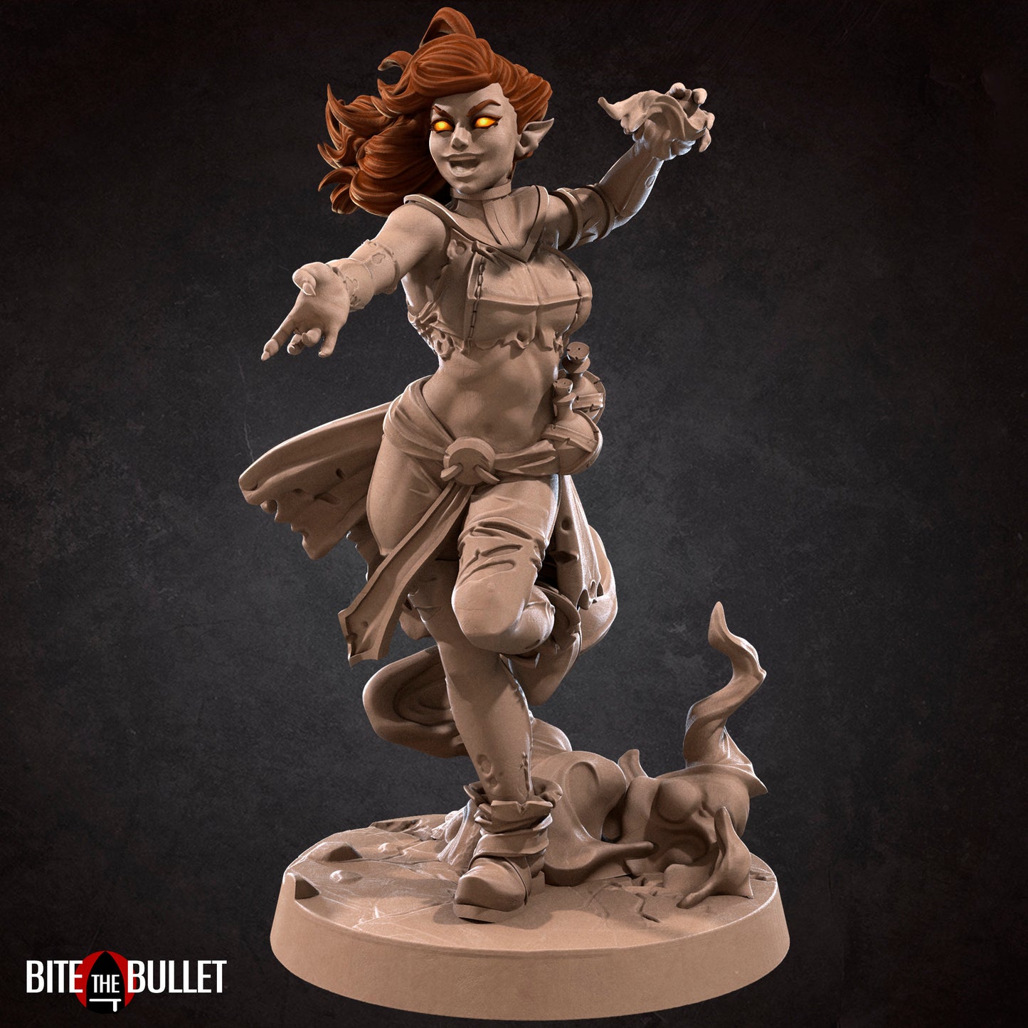 Exxotic Ember | Fire Genasi Pinup SFW NSFW Model Miniature | Bite the Bullet