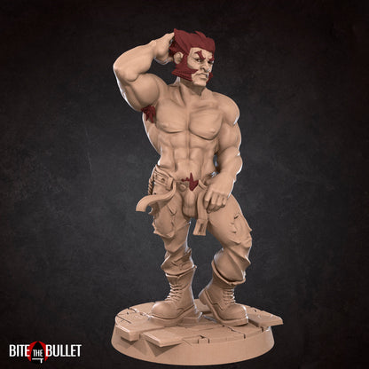 Exxotic Jack Hugeman | Worgen Werewolf Pinup SFW NSFW Model Miniature | Bite the Bullet