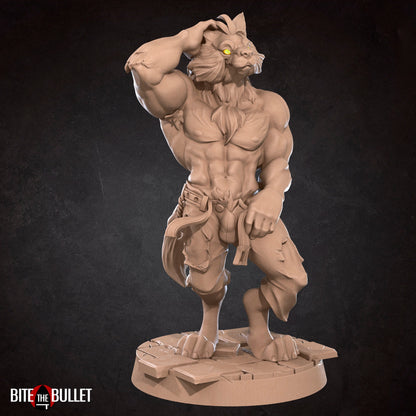 Exxotic Jack Hugeman | Worgen Werewolf Pinup SFW NSFW Model Miniature | Bite the Bullet