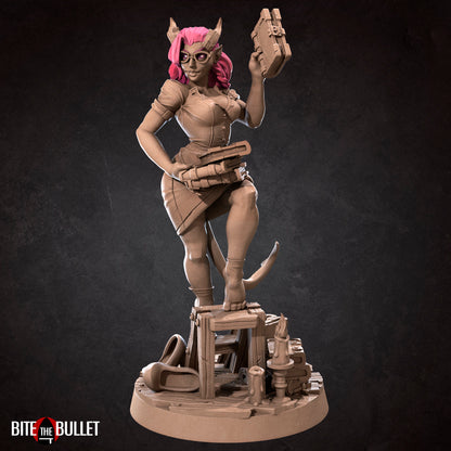 Exxotic Liz | Tiefling Book Pinup SFW NSFW Model Miniature | Bite the Bullet