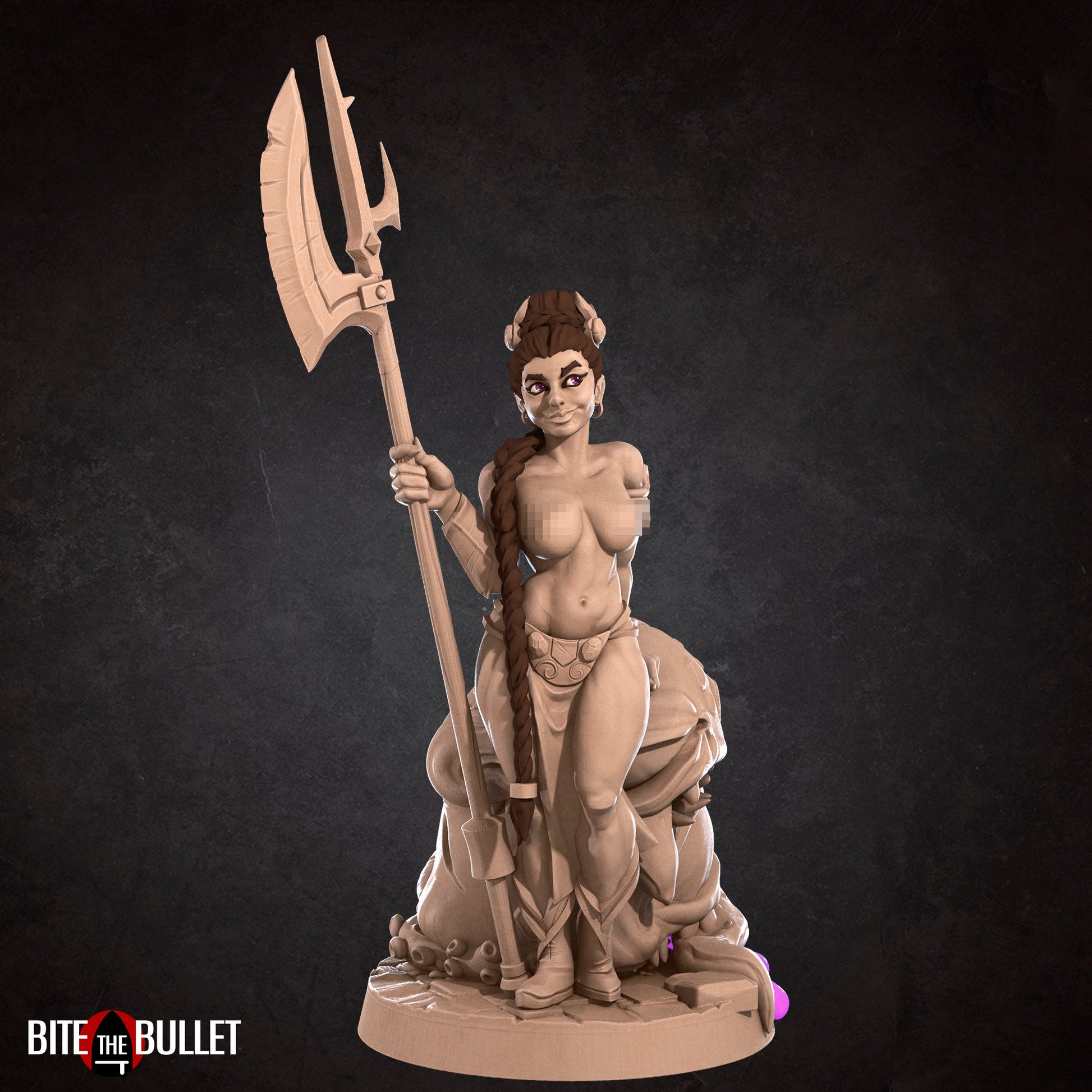 Exxotic Lizzy | Dwarf Monster Hunter Pinup SFW NSFW Model Miniature | Bite the Bullet
