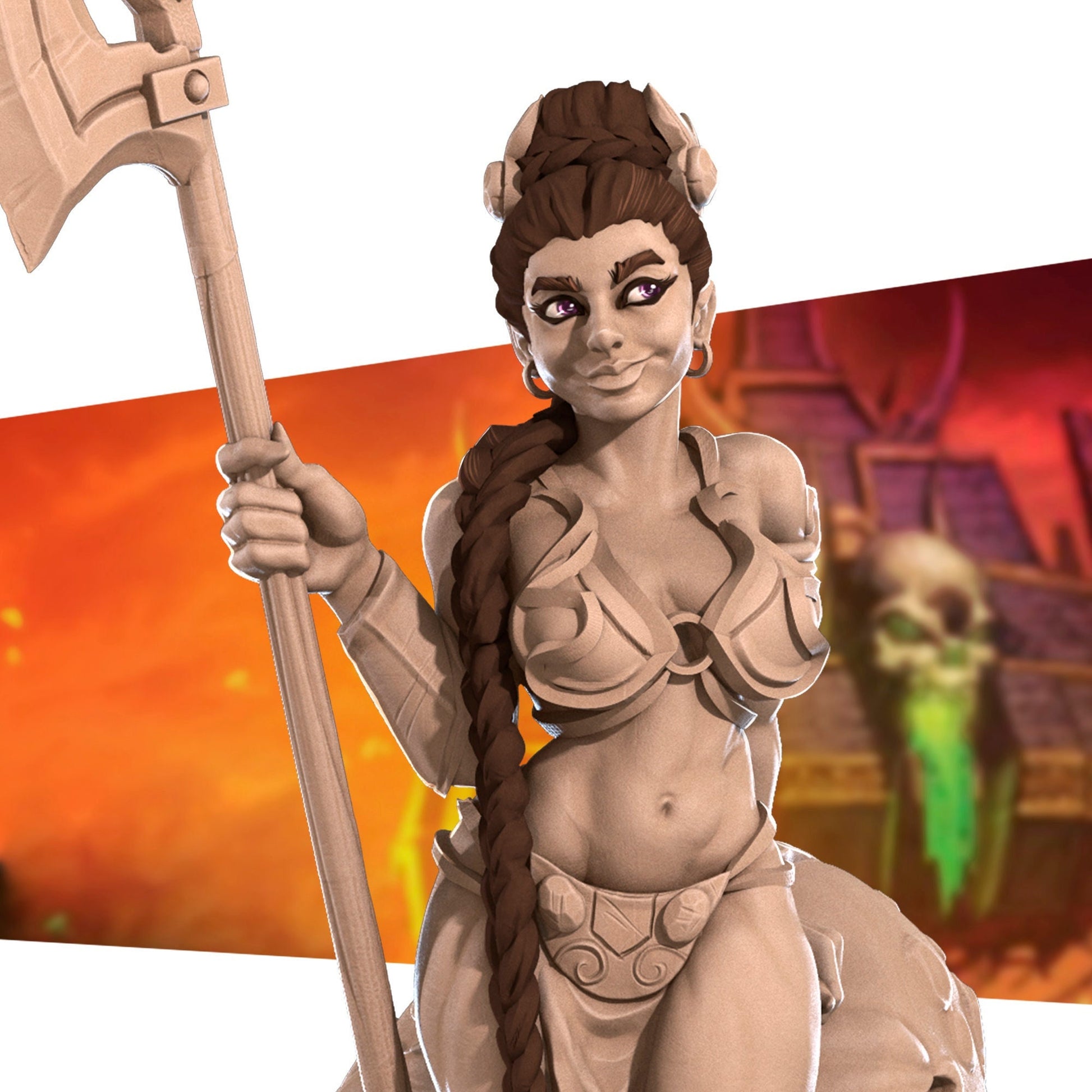 Exotic Lizzy | Dwarf Monster Hunter Pinup SFW NSFW Model Miniature | Bite the Bullet