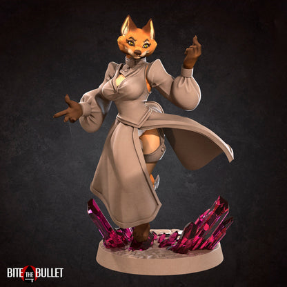 Exxotic Mahrian | Foxfolk Kitsune Pinup SFW Model Miniature | Bite the Bullet