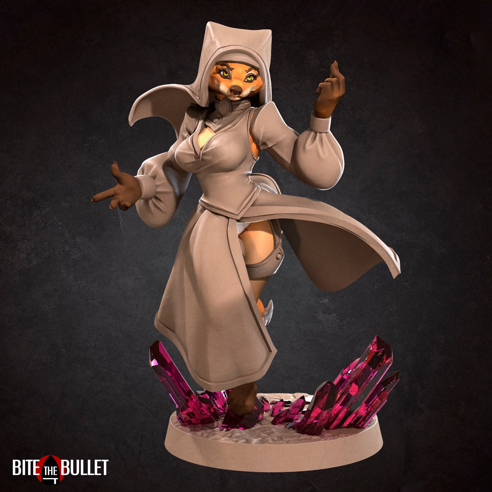 Exxotic Mahrian | Foxfolk Kitsune Pinup SFW Model Miniature | Bite the Bullet