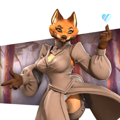 Exxotic Mahrian | Foxfolk Kitsune Pinup SFW Model Miniature | Bite the Bullet