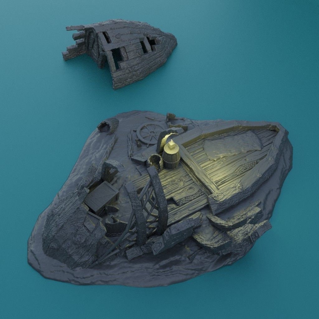 Shipwreck Burrow | D&D TTRPG Playable 3D Printed Building Terrain Scenery | MiniatureLand