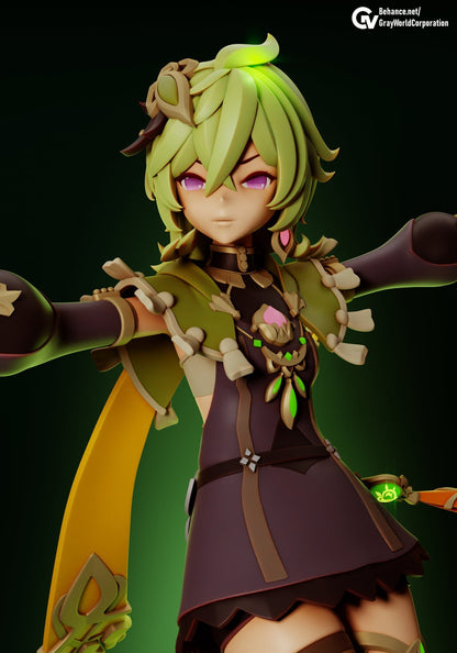 Collei | Resin Garage Kit Sculpture Anime Video Game Fan Art Statue | Gray World Corporation