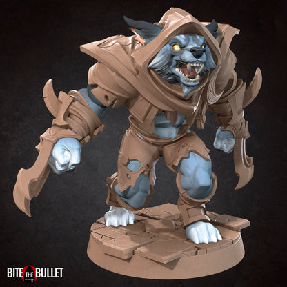Werewolf Rogue | TABLETOP SCALE | D&D TTRPG Miniature | Bite the Bullet | Unpainted, Unplated Resin 8k