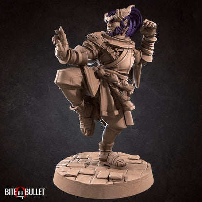 Tiefling Monk | TABLETOP SCALE | D&D TTRPG Miniature | Bite the Bullet | Unpainted, Unplated Resin 8k