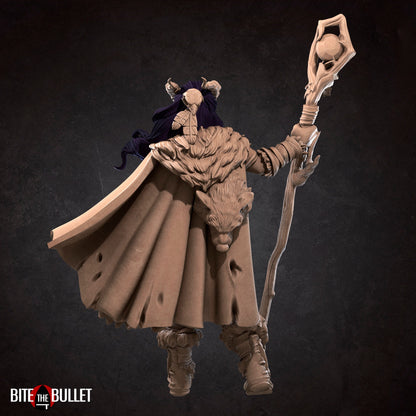 Tiefling Druid | TABLETOP SCALE | TTRPG Miniature | Bite the Bullet | Unpainted, Unplated Resin 8k
