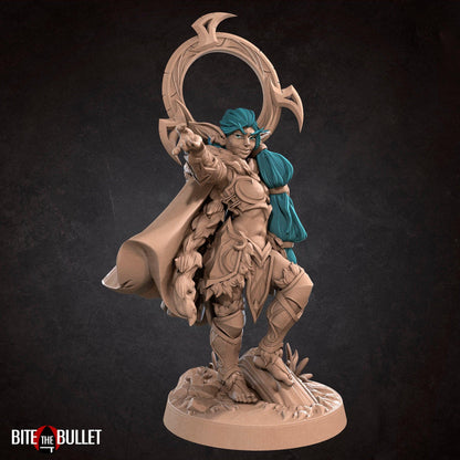 Moon Elf Rogue, Eve | TABLETOP SCALE | D&D TTRPG Miniature | Bite the Bullet | Unpainted, Unplated Resin 8k