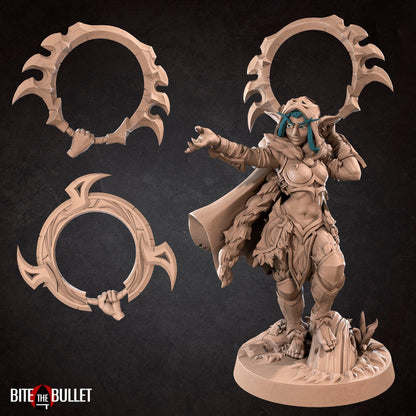 Moon Elf Rogue, Eve | TABLETOP SCALE | D&D TTRPG Miniature | Bite the Bullet | Unpainted, Unplated Resin 8k