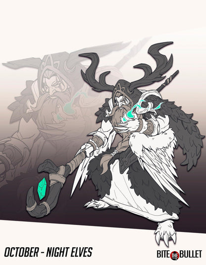 Moon Elf Hero Druid, Teladrius | TABLETOP SCALE | D&D TTRPG Miniature | Bite the Bullet | Unpainted, Unplated Resin 8k