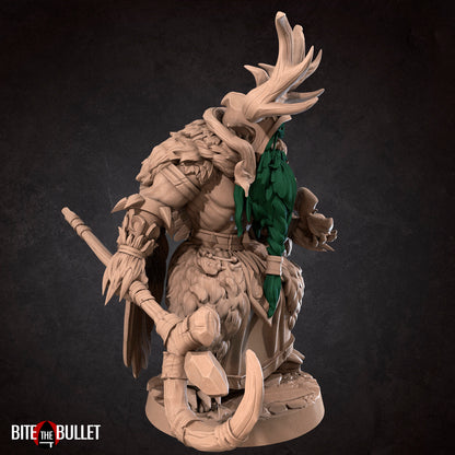 Moon Elf Hero Druid, Teladrius | TABLETOP SCALE | D&D TTRPG Miniature | Bite the Bullet | Unpainted, Unplated Resin 8k