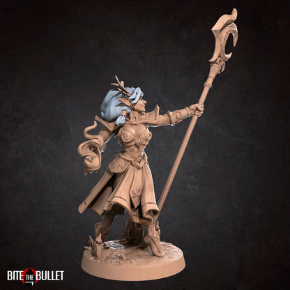 Moon Elf Sorceress, Tiana | TABLETOP SCALE | D&D TTRPG Miniature | Bite the Bullet | Unpainted, Unplated Resin 8k