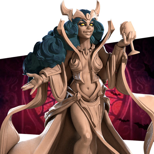 Vampire Sorceress | TABLETOP SCALE | D&D TTRPG Miniature | Bite the Bullet | Unpainted, Unplated Resin 8k