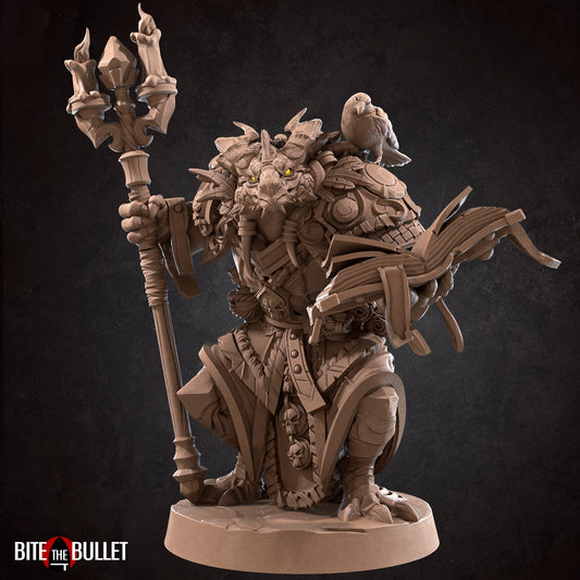 Dragonborn Warlock | TTRPG Miniature | Bite the Bullet | Unpainted, Unplated Resin 8k