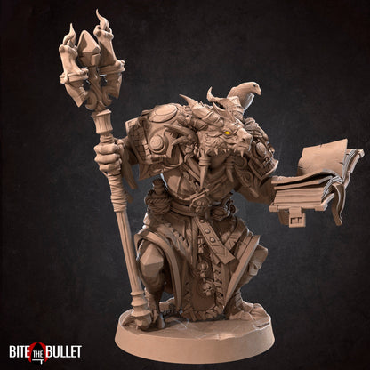 Dragonborn Warlock | TTRPG Miniature | Bite the Bullet | Unpainted, Unplated Resin 8k