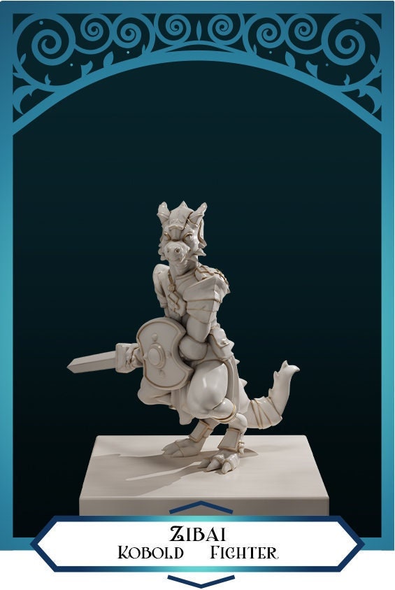 Kobold Fighter | D&D TTRPG Miniature | DnD Is A Woman | NO BASE