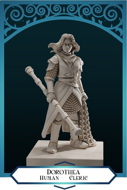 Human Cleric | D&D TTRPG Miniature | DnD Is A Woman | NO BASE