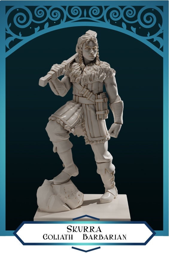 Goliath Barbarian | D&D TTRPG Miniature | DnD Is A Woman | NO BASE