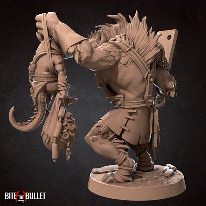 Butcher Gnoll Ukor | TABLETOP SCALE | D&D TTRPG Miniature | Bite the Bullet