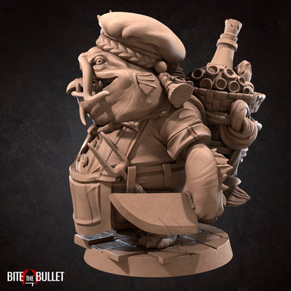 Chef Locathah | TABLETOP SCALE | D&D TTRPG Miniature | Bite the Bullet | Unpainted, Unplated Resin 8k