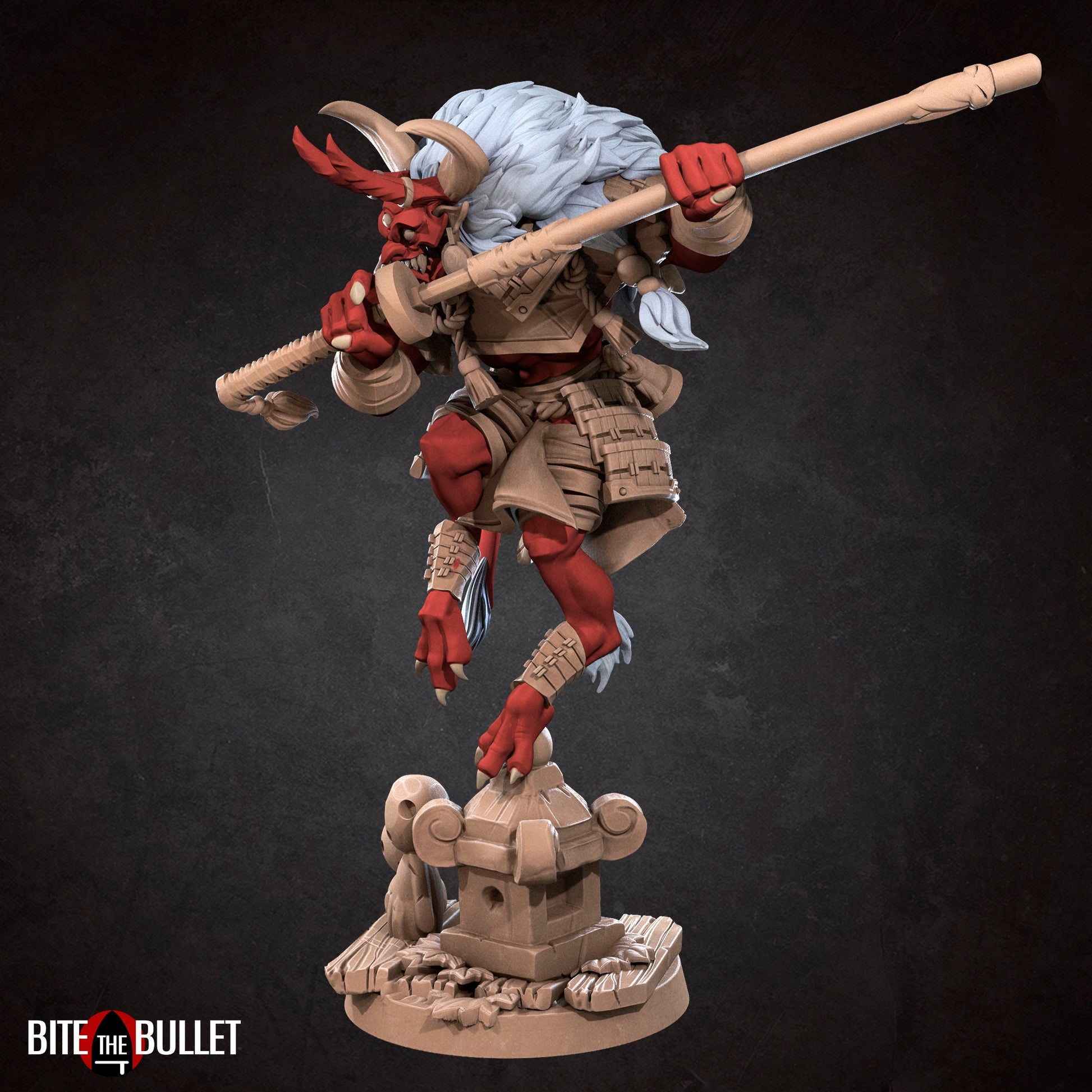 Oni Samurai | TABLETOP SCALE | D&D TTRPG Miniature | Bite the Bullet