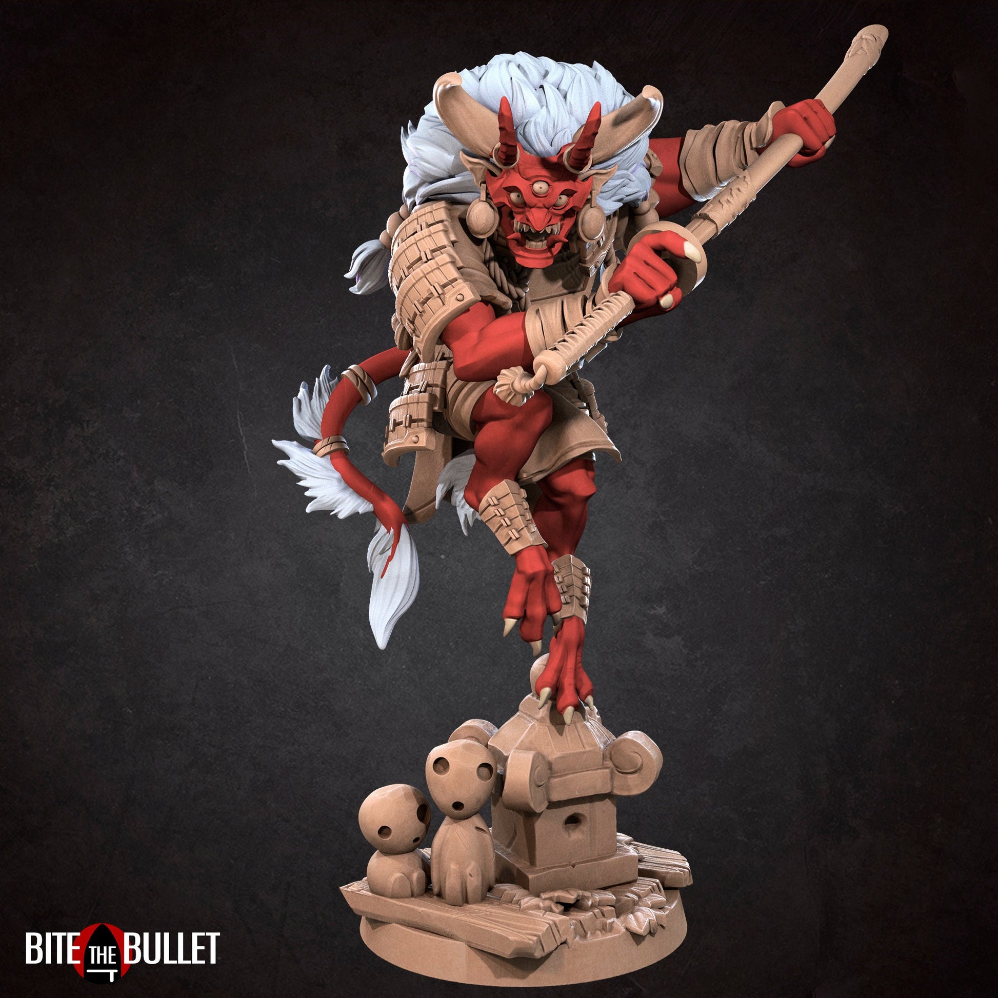 Oni Samurai | TABLETOP SCALE | D&D TTRPG Miniature | Bite the Bullet