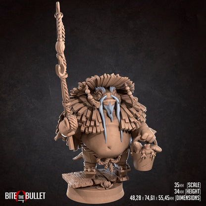 Temple Fisherman | TABLETOP SCALE | D&D TTRPG Miniature | Bite the Bullet | Unpainted, Unplated Resin 8k
