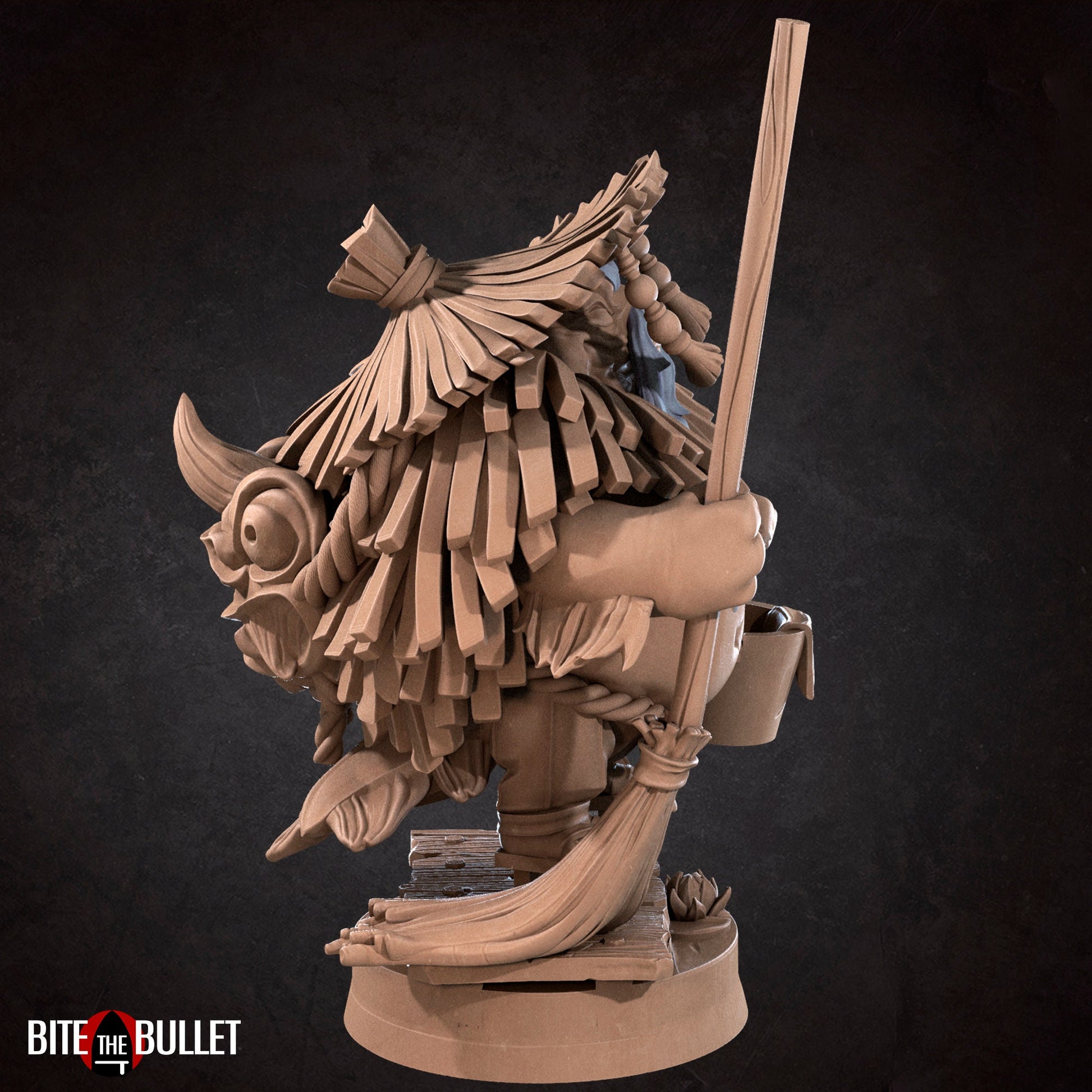 Temple Janitor | TABLETOP SCALE | D&D TTRPG Miniature | Bite the Bullet | Unpainted, Unplated Resin 8k