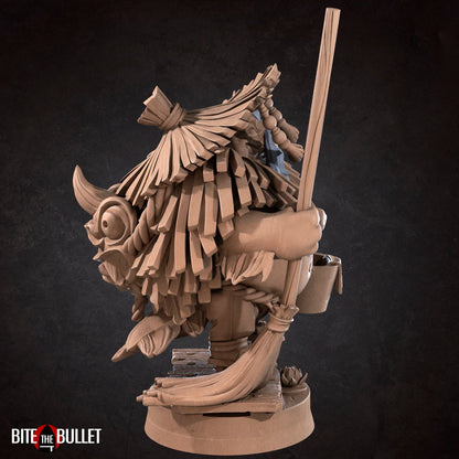 Temple Janitor | TABLETOP SCALE | D&D TTRPG Miniature | Bite the Bullet | Unpainted, Unplated Resin 8k