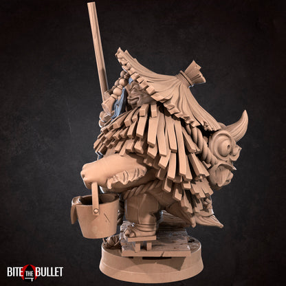 Temple Janitor | TABLETOP SCALE | D&D TTRPG Miniature | Bite the Bullet | Unpainted, Unplated Resin 8k