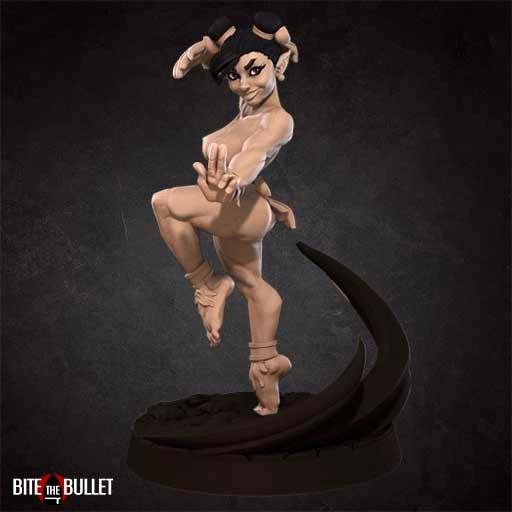 Exxotic Arilie | Halfling Monk Pinup SFW NSFW Model Miniature | Bite the Bullet