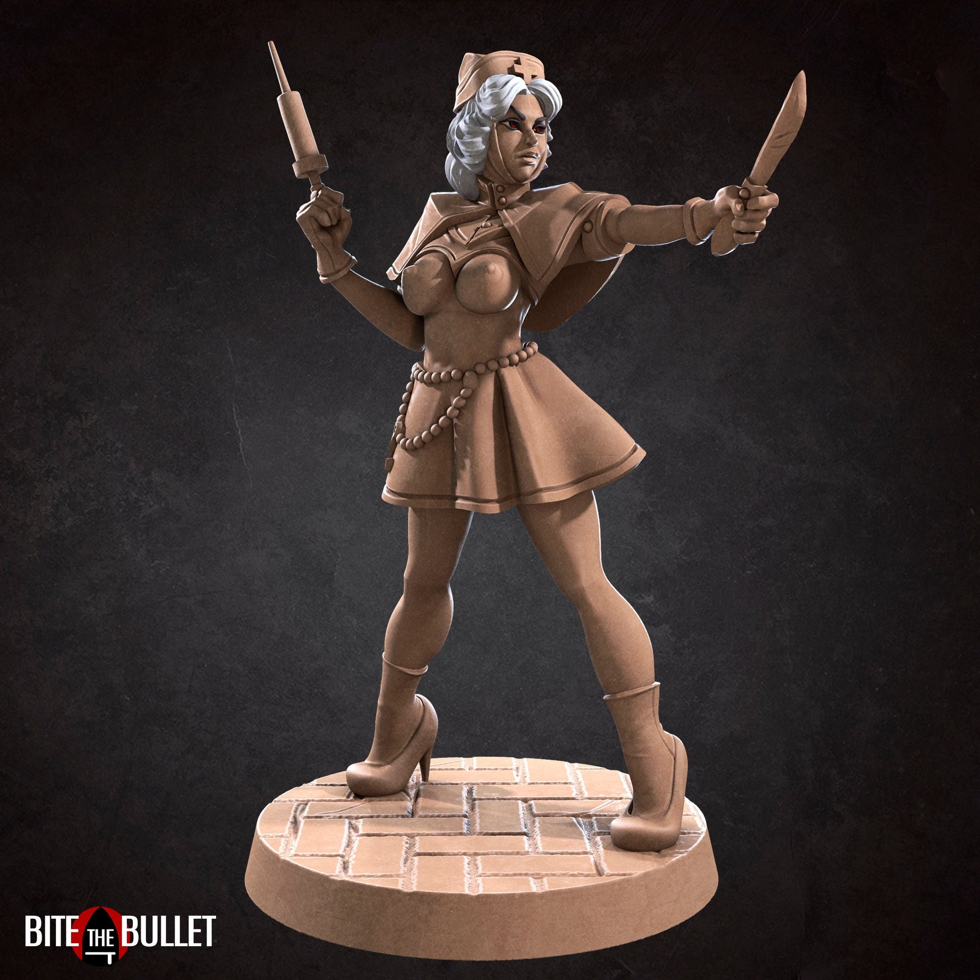 Exxotic Emilia Battle Medic | Pinup SFW NSFW Model Miniature | Bite the Bullet