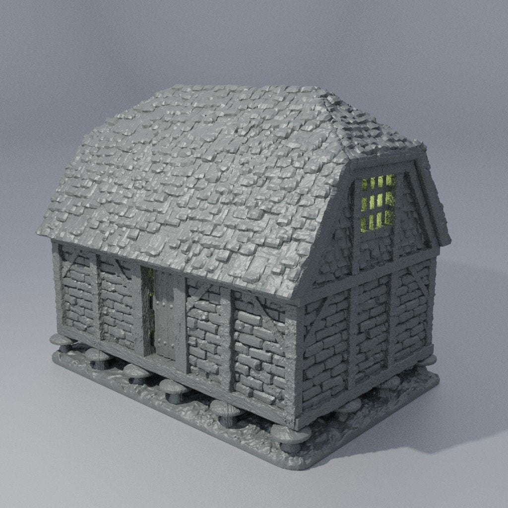 Medieval Granary | D&D TTRPG Playable 3D Printed Building Terrain Scenery | MiniatureLand