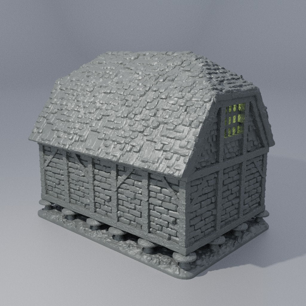 Medieval Granary | D&D TTRPG Playable 3D Printed Building Terrain Scenery | MiniatureLand